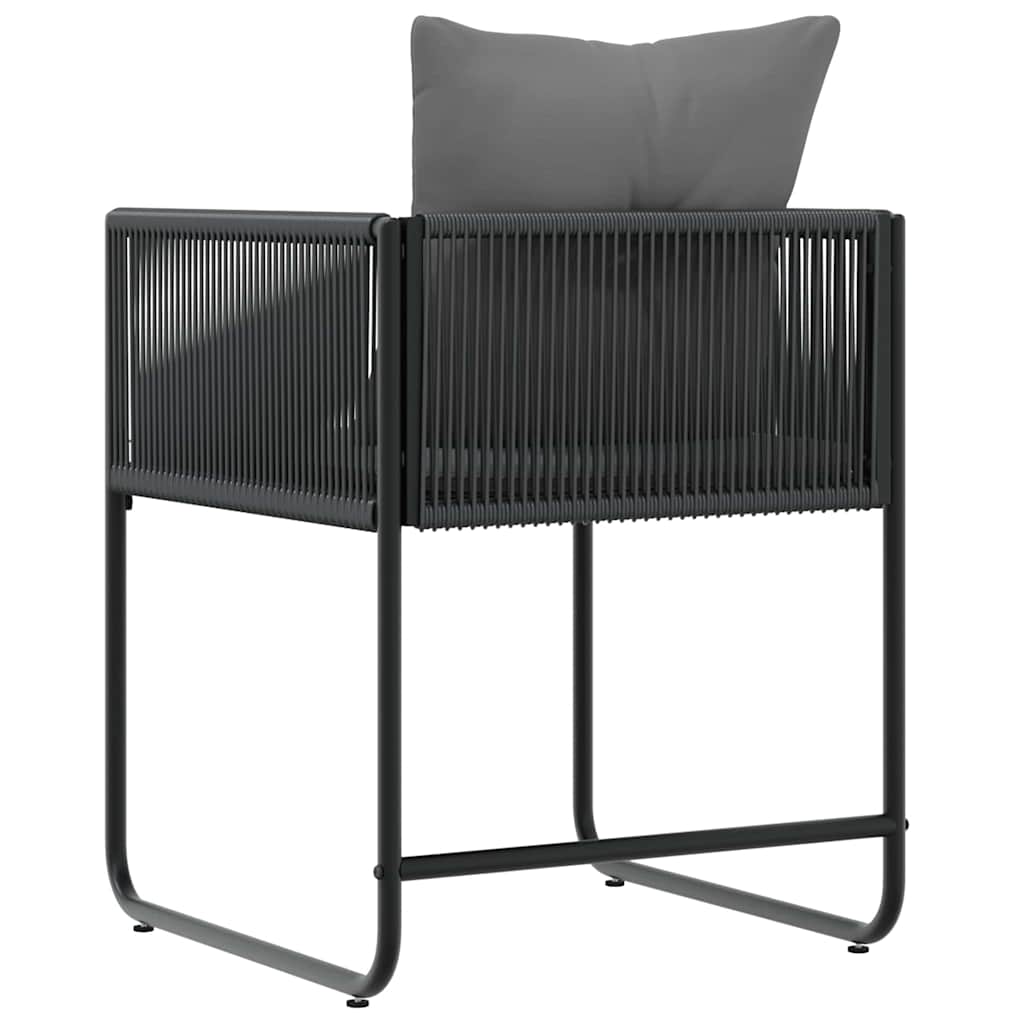 Garden Chairs 4 pcs Black and anthracite 50.5 x 53.5 x 63.5 cm